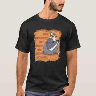 T-shirt Therapeut mit Federn & Schnabel. Nymphensittich