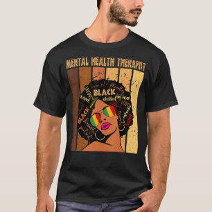 T-shirt Thérapeute en santé mentale Afro Femmes Noir Histo
