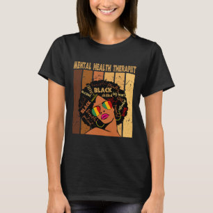 T-shirt Thérapeute en santé mentale Afro Femmes Noir Histo