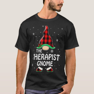 T-shirt Thérapeute Gnome Buffalo Plaid Matching Family Chr