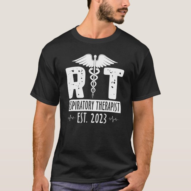 T-shirt Thérapeute respiratoire Est 2023 Infirmière RT Gra (Devant)