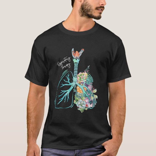 T-shirt Thérapeute respiratoire pulmonaire Fleur T respira (Devant)