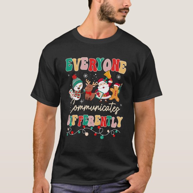 T-shirt Thérapie de la parole Noël Tout le monde communiqu (Devant)
