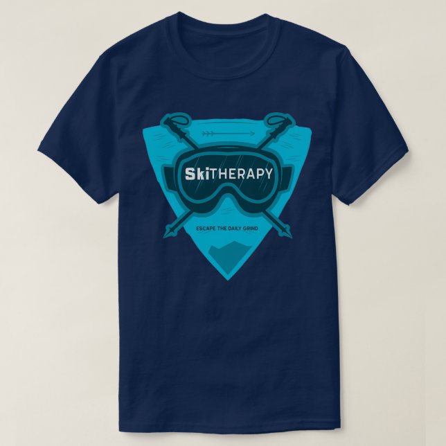 T-shirt Thérapie de ski longue (Design devant)