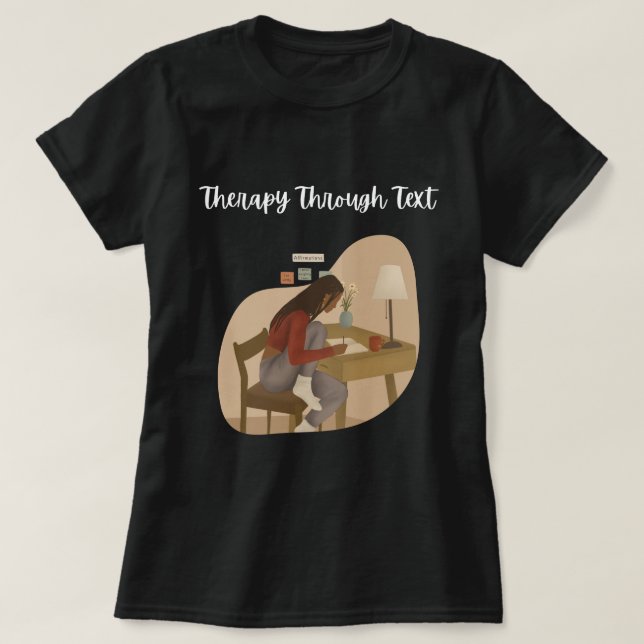 T-shirt "Thérapie par le texte" pour les psychologues (Design devant)