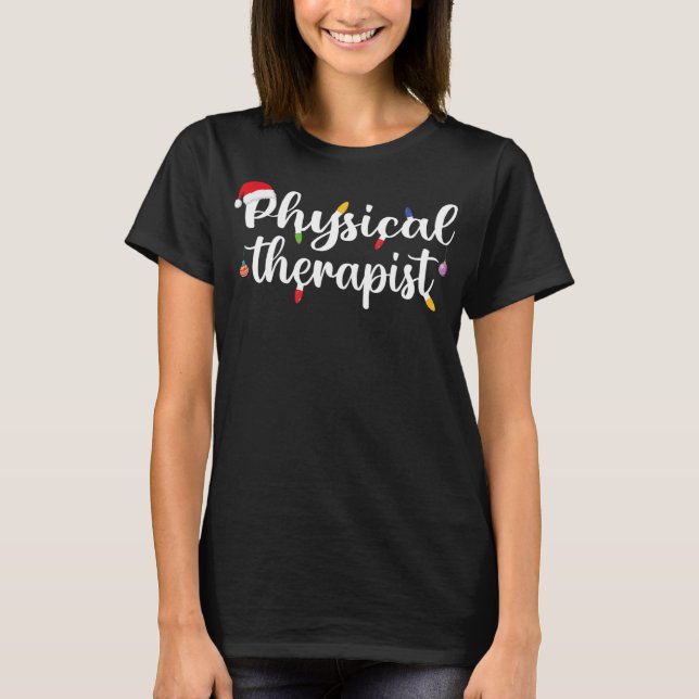 T-shirt Thérapie physique PT thérapeute drôle Noël Sant (Devant)