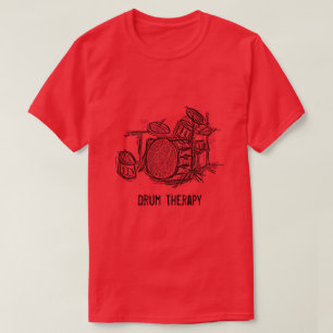 T-shirt Thérapie tambour slogan batterie rock band grunge