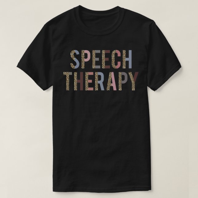 T-shirt Thérapie vocale Empreinte de léopard Voix Langue P (Design devant)