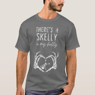 T-shirt Theres A Skelly in My Belly Halloween Pregnancy Sp
