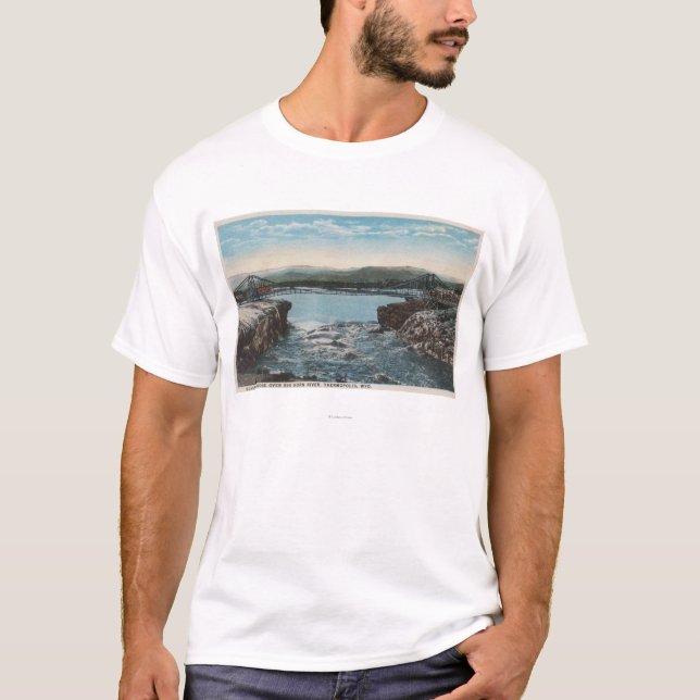 T-shirt Thermopolis, WY - vue de pont au-dessus de Big (Devant)