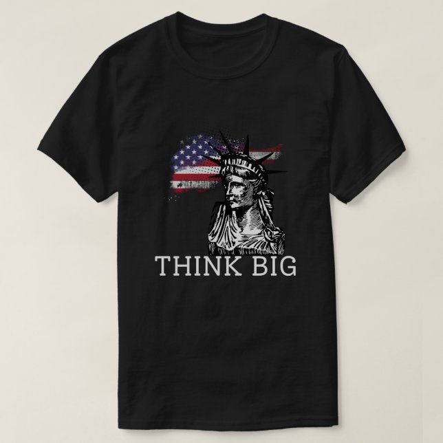 T-shirt Think Big – Motivational Quote by Donald Trump (Design devant)