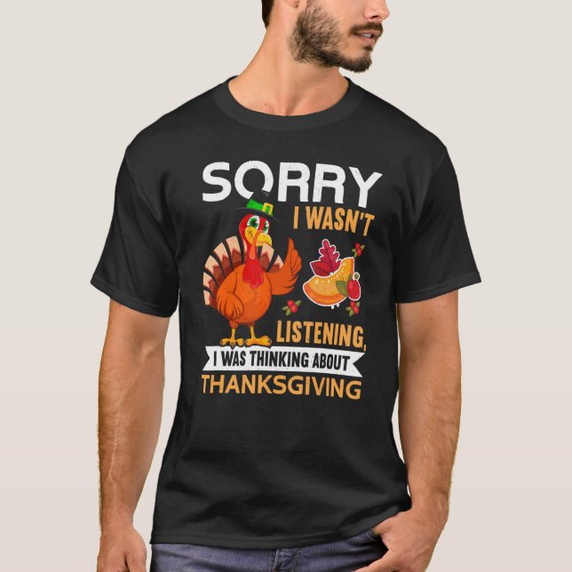 T-shirt Thinking About Thanksgiving Thanks Giving Thanksgi (Devant)
