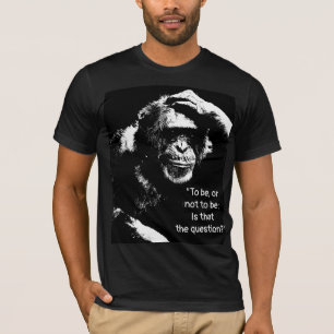 T-shirt Thinking Monkey Shakespeare Citation Pop Art Homme