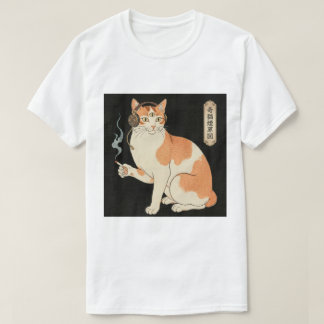 T-shirt Third Eye Cat with Headphones & Cigarette