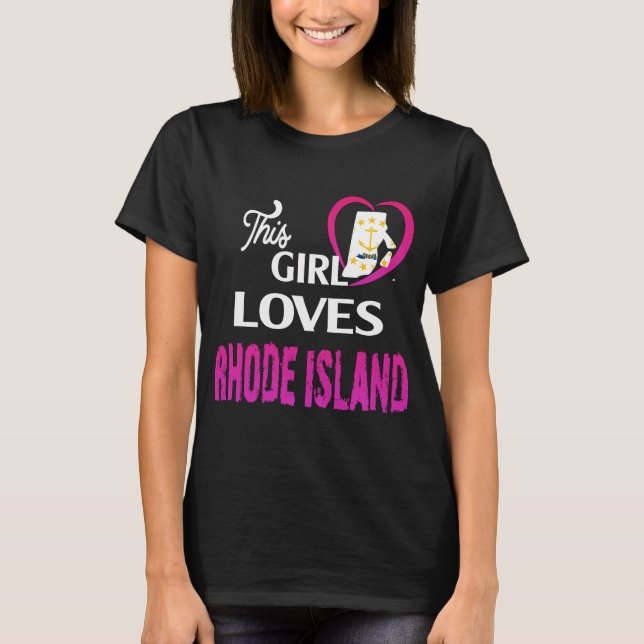 T-shirt This Girl Loves Rhode Island (Devant)
