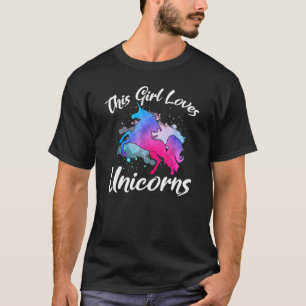 T-shirt This Girl Loves Unicorns Magic Animal Legends Hors