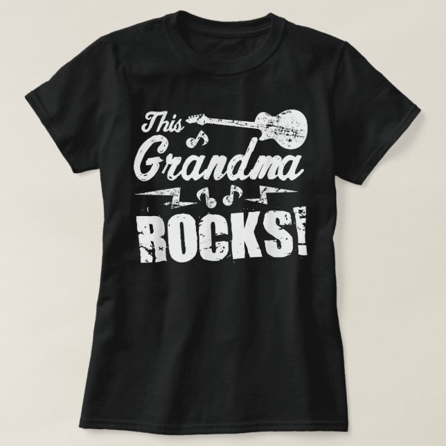T-shirt This Grandma Rocks  - Guitar Rock n Roll Funny Tee (Design devant)