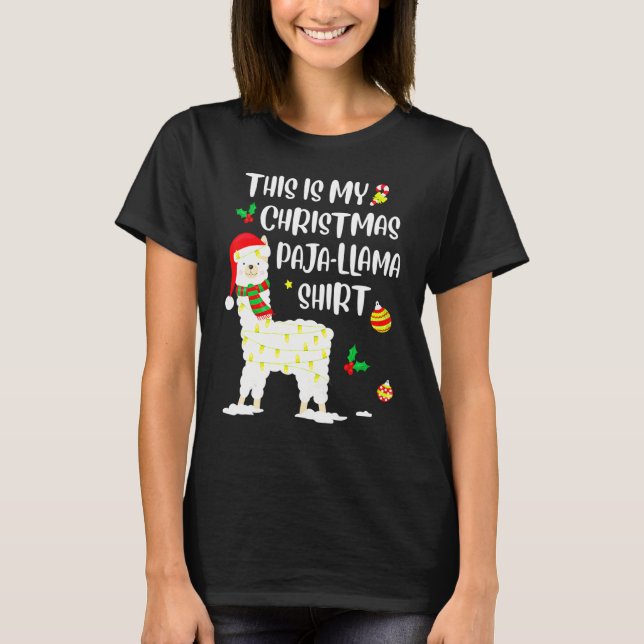 T-shirt This Is My Christmas Llama Pajama Pyjama Top Chris (Devant)