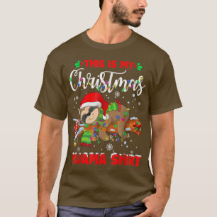 T-shirt This Is My Christmas Pajama Funny Sloth Lover Snow
