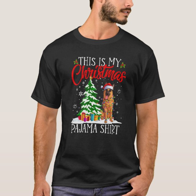 T-shirt This Is My Christmas Pajama German Shepherd Christ (Devant)