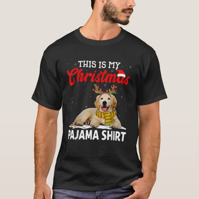 T-shirt This Is My Christmas Pajama Golden Retriever Dog  (Devant)