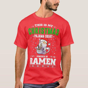 T-shirt This Is My Christmas Pajama Kawaii Ramen Anime Cat