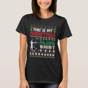 T-shirt This Is My Christmas Pajama Mens Archery Ugly Swe
