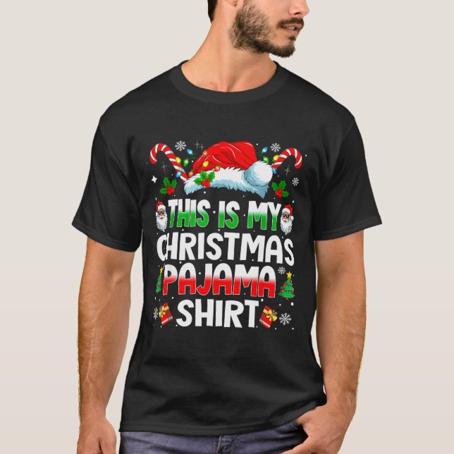 T-shirt This Is My Christmas Pajama Shirt Funny Xmas Pjs M (Devant)