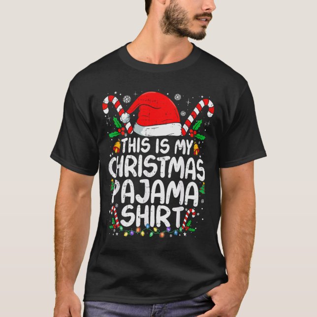 T-shirt This Is My Christmas Pajama Shirt Funny Xmas Pjs M (Devant)
