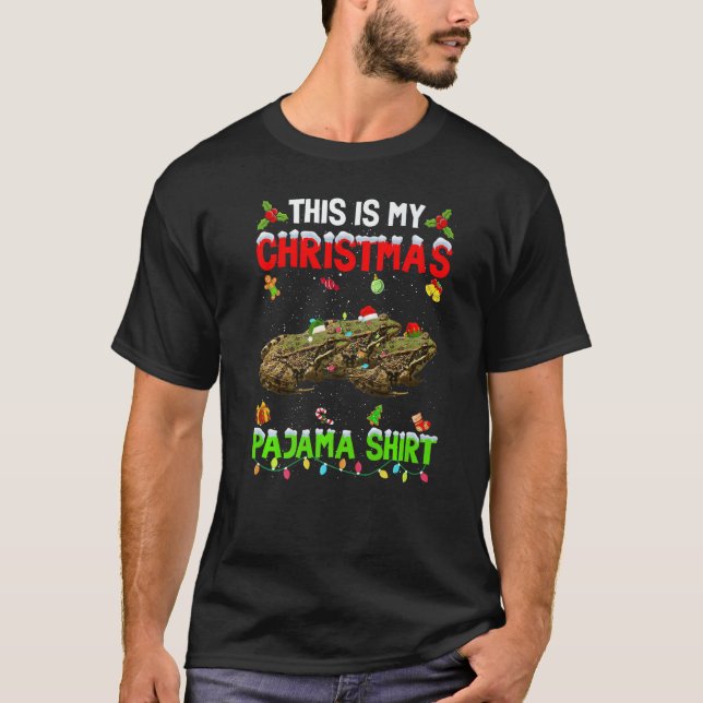 T-shirt This Is My Christmas Pajama Xmas Frog Squad (Devant)