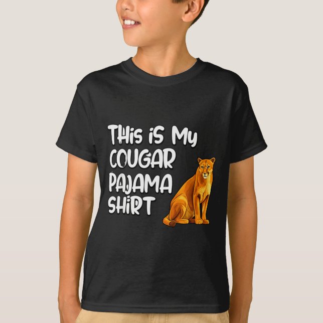 T-shirt This Is My Cougar Pajama Shirt, Funny Cougars  (Devant)