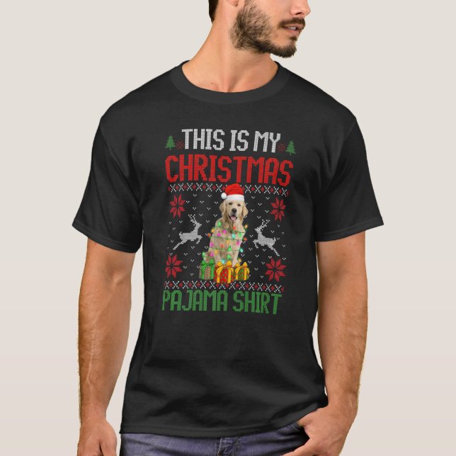 T-shirt This Is My Golden Retriever Dog Christmas Pajama (Devant)