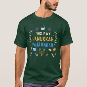 T-shirt This Is My Hanukkah Pajamakah Chanukah Menorah Fun