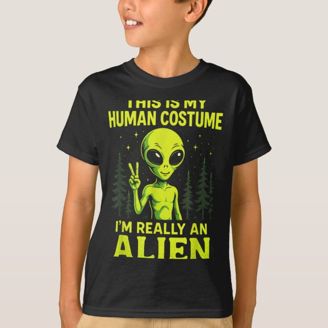 T-shirt This Is My Human Costume - Funny Alien Halloween  (Devant)