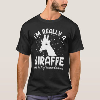 T-shirt This Is My Human Costume I'm Really A Giraffe Anim