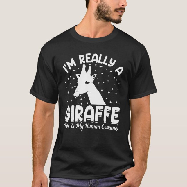 T-shirt This Is My Human Costume I'm Really A Giraffe Anim (Devant)