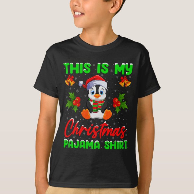 T-shirt This Is My Penguin Christmas Pajamas Funny Penguin (Devant)