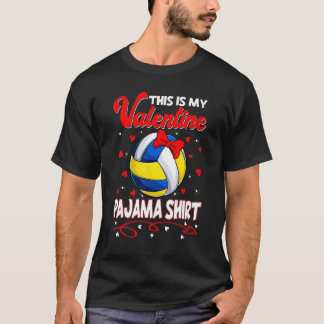 T-shirt This Is My Valentines Volleyball Pajama For Kids B