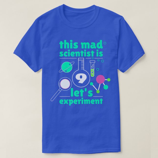 T-shirt This Mad Scientist is 9 Birthday Nineth 9th Scienc (Design devant)