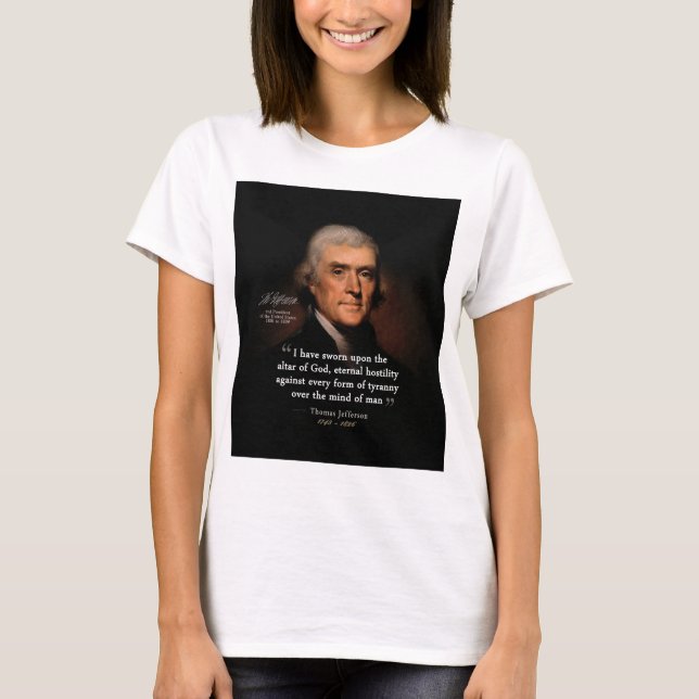 T-shirt Thomas Jefferson par Rembrandt - autel de citation (Devant)
