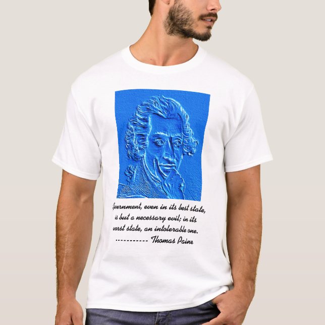 T-shirt Thomas Paine portrait et citation (Devant)