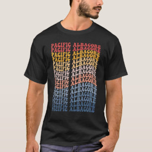 T-shirt Thon blanc du Pacifique Groovy Rétro Poisson