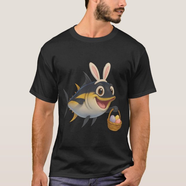 T-shirt Thon noir de Pâques (Devant)