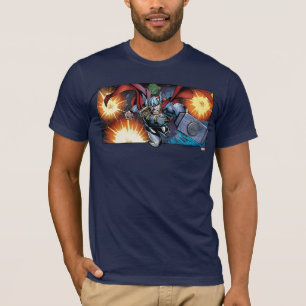 T-shirt Thor volant dans un panneau de bande dessinée spat