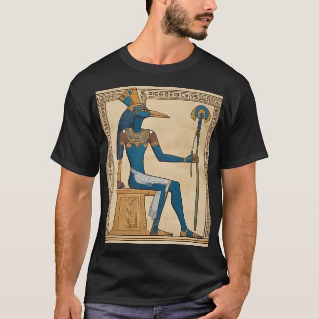 T-shirt Thoth, Dieu égyptien. Émeraude Tablettes. (Devant)