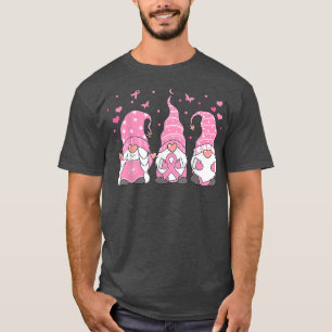 T-shirt Three Gnome Pink Ribbon Warrior Breast Cancer Awar