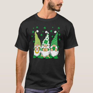 T-shirt Three Green Irish Gnomes Shamrock Clover St Patric