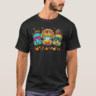 T-shirt Three School Buses Pilgrim Turkey Fall Vibes Thank