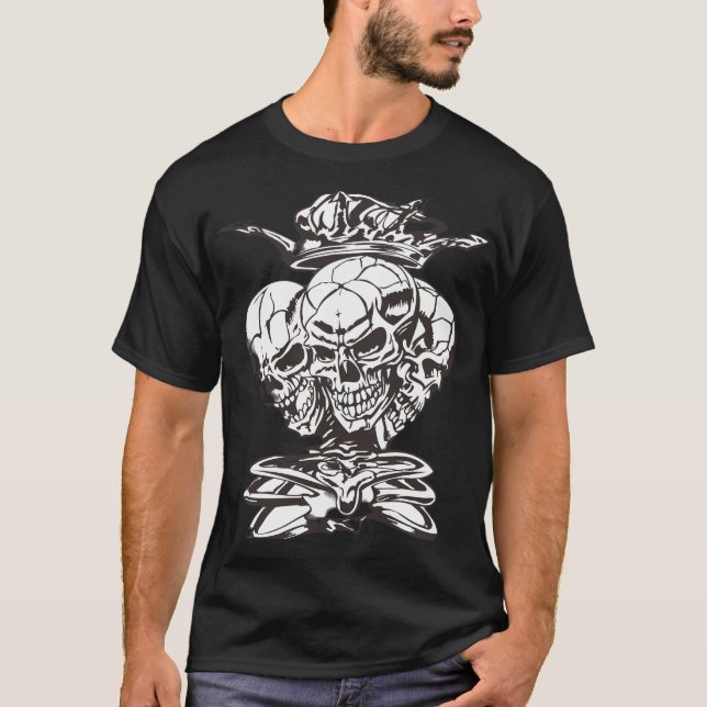 T-shirt Three Skulls with Crown (Devant)