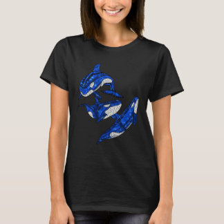 T-shirt Three Tribal Orca Whales Ocean Animals